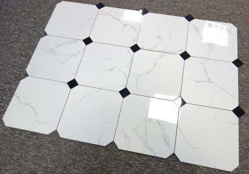 Восьмиугольная плитка восьмиугольник из полированного мрамора 60x60