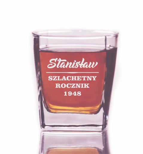 4 szt. Szklanek do Whisky w Pudełku z GRAWEREM !!