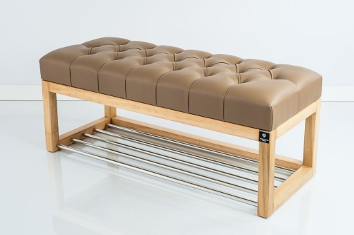 120 Producent Ławka Pikowana Cappuccino EMRA WOOD