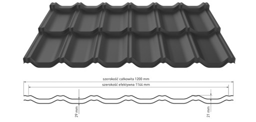 2-модульная листовая черепица GERMAN MAT Blachotrapezium.