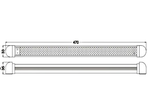 Lampa LED 30 super flux obrotowa z wł 12v 24v 47cm