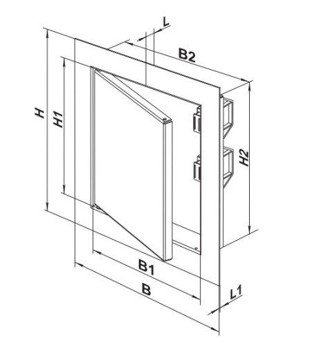 Drzwiczki rewizyjne metalowe z zamkiem DMZ 30 x 30