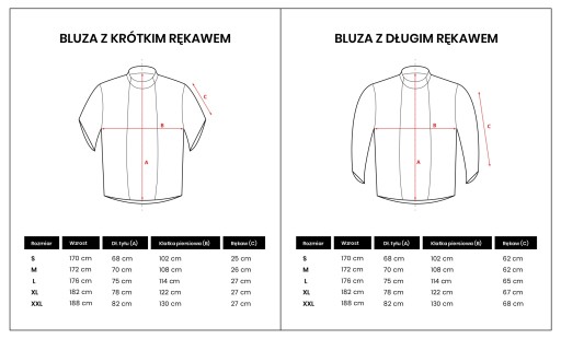 Bluza kucharska - Czarna -Rękaw krótki -Roz L