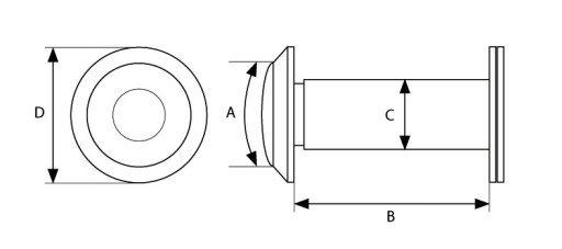 Дверной глазок глазок для дверей 35-60 фи 14, хром