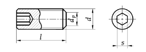 M5x8 Wkręt dociskowy bez łba czarny DIN 913 20szt