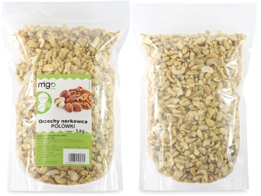 ZESTAW x2 ORZECHY NERKOWCA 1kg POŁÓWKI - 2kg