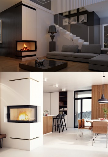 KRATKA KOMINKOWA LUFT NAROŻNA 600x400x90 3 SZT wlot wylot metalowa czarna