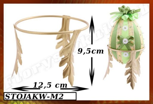 Stojak na jajo 18-30cm liść FABERGE Wielkanoc M2