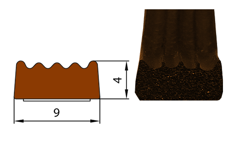 Уплотнитель оконный КОРИЧНЕВЫЙ СД-58 9х4мм