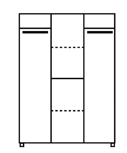 Шкаф 3-дверный, 150 см, дуб сонома X3