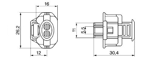 РАЗЪЕМ BOSCH COMPACT BDT 2-контактный 1 928 403 874