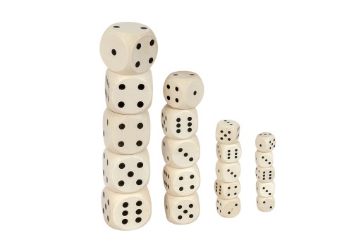 Набор кубиков DICE, 5 шт., 2x2 см, ДЕРЕВЯННЫЕ