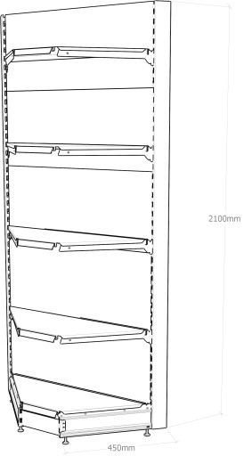 MAGO SHOP ПОЛКА, металлический уголок, 210/90/45 см