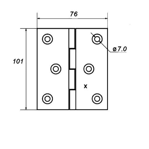 ДВЕРНАЯ ПЕТЛЯ НЕРЖАВЕЮЩАЯ С ПОДШИПНИКАМИ 100x75 INOX