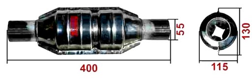 Прямой глушитель STRUMIENICA 55мм Катализатор ОК