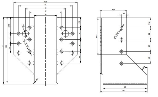 СОЕДИНИТЕЛЬ КРОНШТЕЙНА БАЛКИ WB2 38x111 СЕРТИФИКАТ