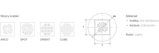 Угловой трап Ø50 для ванной комнаты CUBE, решетка из нержавеющей стали. 120