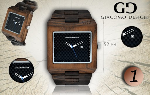 Деревянные часы Giacomo Design GD085 4 ДИЗАЙНА