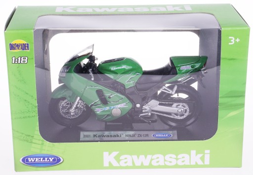 МОДЕЛЬ KAWASAKI NINJA ZX-12R МЕТАЛЛИЧЕСКИЙ МОТОР WELLY 1:18