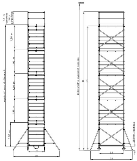 Алюминиевые леса, мобильные леса DRABEX