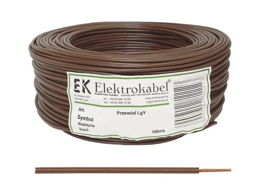 LGY WIRE 1x2,5мм2 КОРИЧНЕВЫЙ ЭЛЕКТРИЧЕСКИЙ КАБЕЛЬ 1М