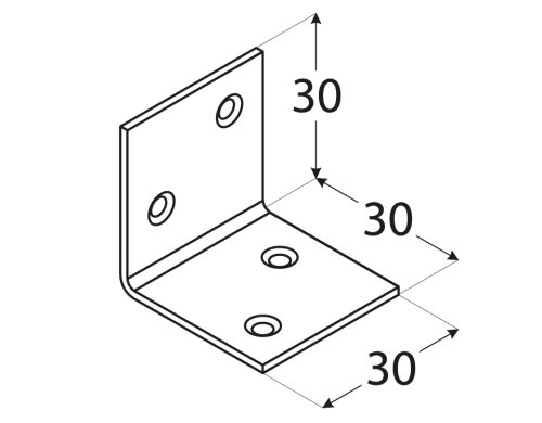 KSO1 РАЗЪЕМ МЕБЕЛЬНЫЙ ШИРОКИЙ УГОЛ СЕРЕБРЯНЫЙ 30x30x30x1,5 50 шт.