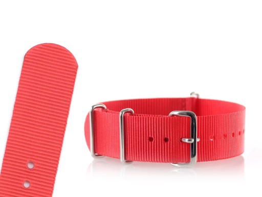 PASEK DO ZEGARKA NATO NYLONOWY 18 MM CZERWONY