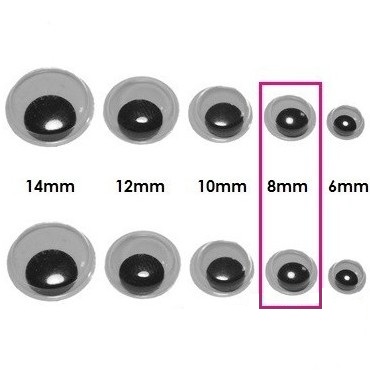 ГЛАЗА 8мм глазки подвижные 40шт artais D346