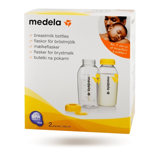 Medela 2 бутылочки для грудного вскармливания по 250 мл + 2 соски M