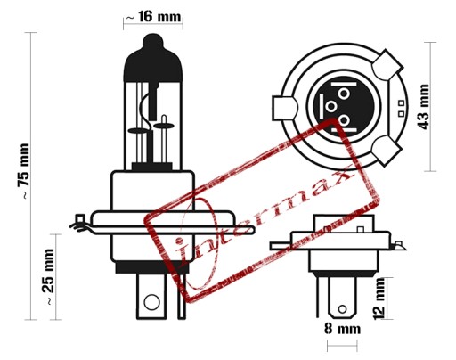 ЛАМПОЧКА 12 В 35/35 Вт H4 HS1 P43T ОДОБРЕНИЕ OSRAM