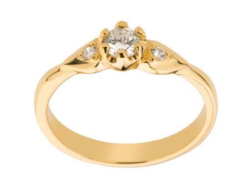 Золотое кольцо Diamanti с 3 бриллиантами 0,18CT