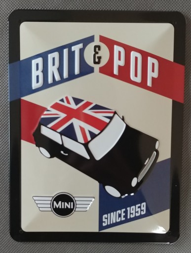 MINI COOPER BRIT ретро подарочная металлическая вывеска