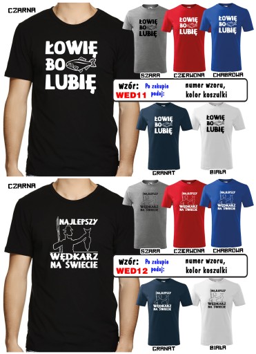 Koszulka NA RYBY WĘDKARSKA prezent URODZINY M