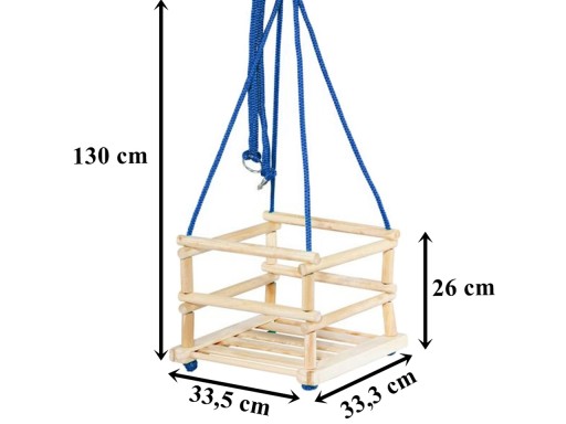 ДЕРЕВЯННОЕ КРЕСЛО-КАЧЕШЬ НА ПОЮ ТОЛСТОЙ ВЕРЕВКЕ