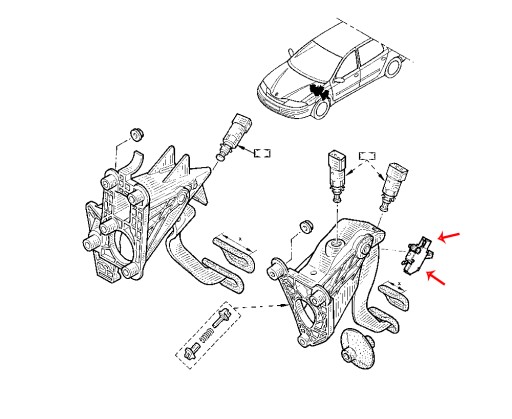 ПОТЕНЦИОМЕТР ДАТЧИКА ПЕДАЛИ СЦЕПЛЕНИЯ RENAULT ORYGI