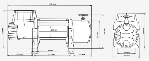 8.2T DRAGON WINCH 24V ELECTRIC CABLE WINCH для автоэвакуатора