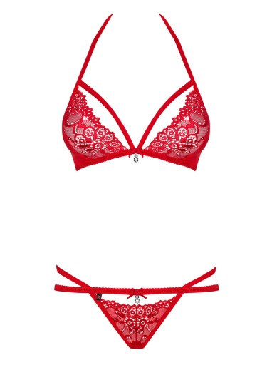 OBSESSIVE 838 SET-3 biustonosz +stringi *L/XL* red