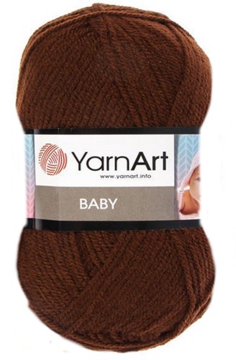 Пряжа YarnArt BABY 100% акрил КОРИЧНЕВАЯ 1182