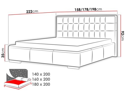 КРОВАТЬ Vento 180x200 кровать +каркас