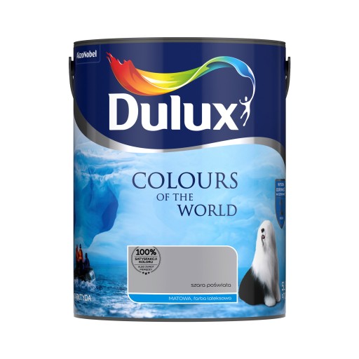 КРАСКА DULUX ЦВЕТА МИРА СЕРАЯ СВЕТЯЩАЯСЯ 5Л