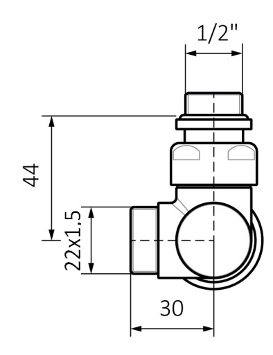 Herz H3000-TS клапан 1/2 угловой белый G. Ванная комната