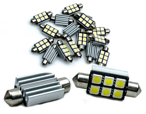 6 светодиодных ламп C5W C10W SMD Can Bus