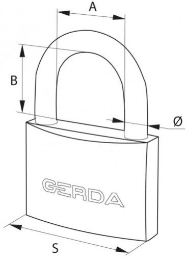 Замок навесной GERDA, чугун, антикоррозийный, сертифицирован 60 мм.