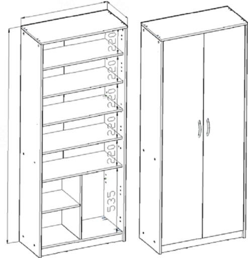 Закрытая офисная полка, гардероб, тумба R4 ALDER ROB