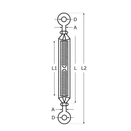 Śruba Rzymska Napinająca INOX nierdzewna A4 V4 oko-oko M3 10 szt.