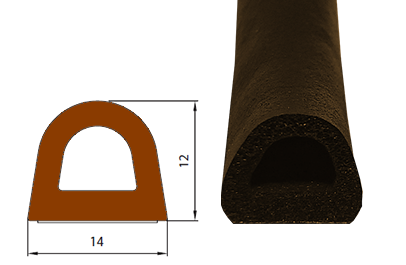 Уплотнитель оконный СД-55 14х12 40 метров