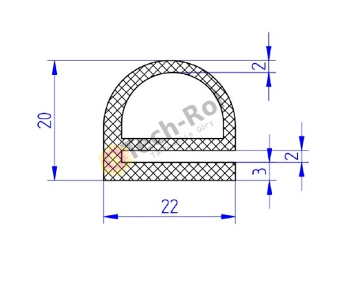 Uszczelka gumowa chłodni, drzwi, bram, typ e /2200