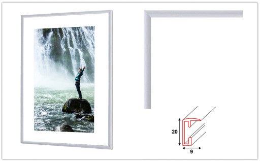 RAMA ALUMINIOWA SREBRNA 70x100 - RAMKA 100x70 CM