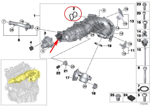 Крышка впускного коллектора BMW E90 E91 N47 N47S