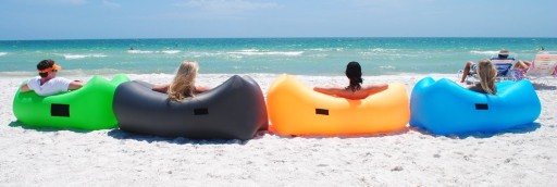 Nadmuchiwana Rozkładana Sofa Leżak Fotel Plażowy Materac na Plaże 9027 żółt
